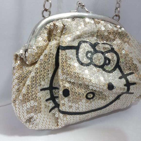 Sanrio HELLO KITTY Sequin  Handbag Tote Purse - Picture 2 of 8